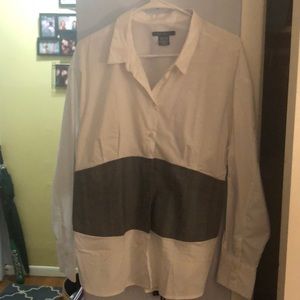 White button down/back black tie up- worn once